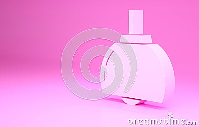 Pink Chandelier icon isolated on pink background. Minimalism concept. 3d illustration 3D render Cartoon Illustration