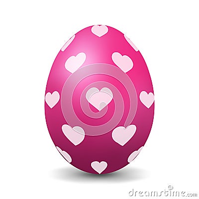 Pink chicken egg for easter Realistic and volumetric egg Vector Illustration