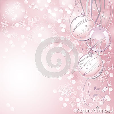 Pink Christmas background Vector Illustration