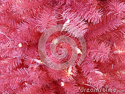 Pink Christmas tree background Stock Photo