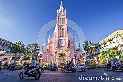 Pink Church of Ho Chi Minh City, Vietnam Editorial Stock Photo