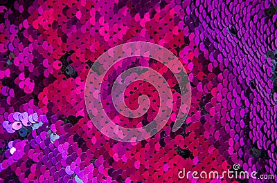 Pink circle sequins pattern texture background and texture Stock Photo