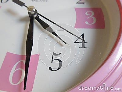 Pink Clock closeup Stock Photo