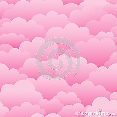 Pink clouds. Vector illustration Vector Illustration