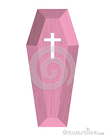 Pink coffin for blondes. Vector illustration of accessories Vector Illustration