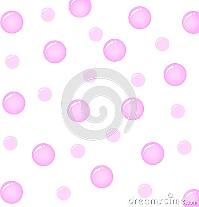 Pink color bubbles with abstract background Cartoon Illustration