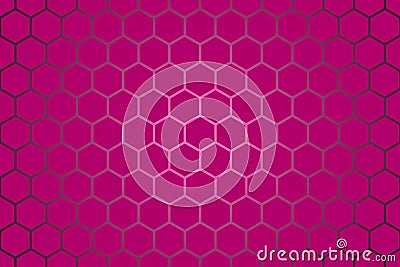 Pink color Honeycomb Grid tile seamless background or Hexagonal cell texture. with gradient shadow background. Stock Photo