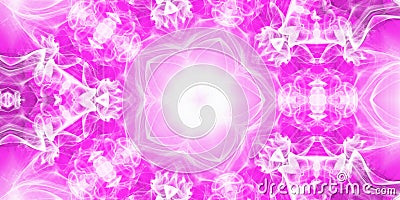 Pink Concentric Energy flows mystic esoteric Center Macro Close-up. Mandala Kaleidoscopic design Stock Photo