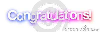 Pink congratulations sign on white background. Vector Illustration