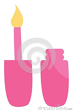 Pink cosmetic liquid eyeliner, icon Vector Illustration