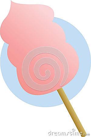 Pink cotton candy in a stick illustration Stock Photo