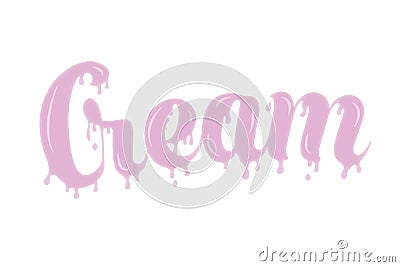 Pink cream type with melting edges Stock Photo