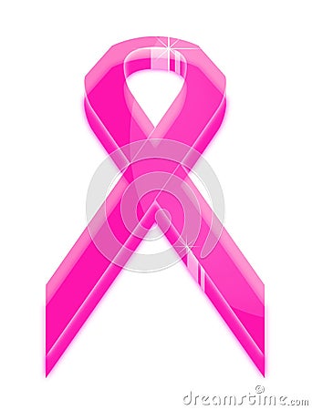 Pink crystal ribbon symbol Stock Photo