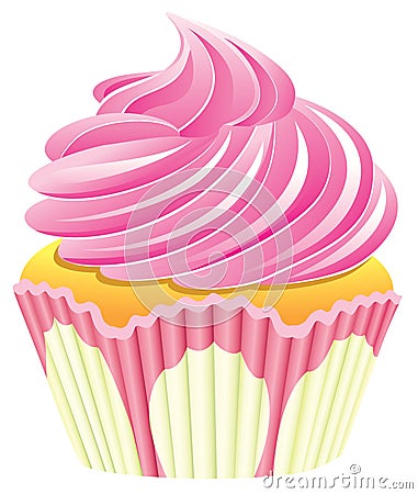 Pink cupcake Vector Illustration