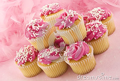 Pink Cupcakes Stock Photo