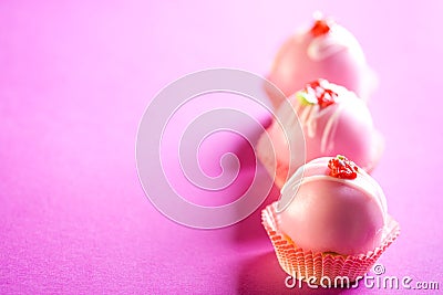 Pink cupcakes Stock Photo