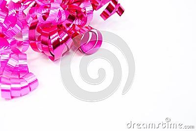 Pink Curled Ribbon Stock Photo