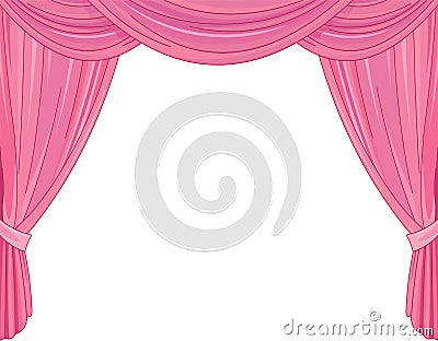 Pink Curtains Vector Illustration