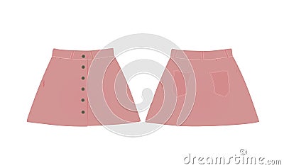 Pink denim skirt Vector Illustration