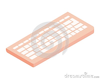 pink desktop keyboard Vector Illustration