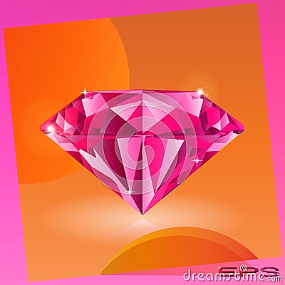 Pink diamond Vector Illustration