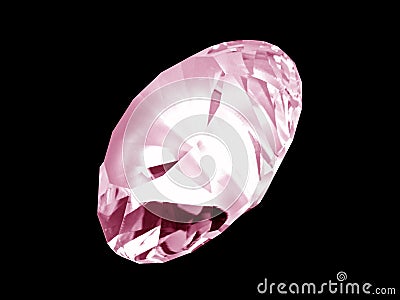 Pink Diamond Crystal (Front) Stock Photo