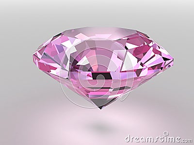 Pink diamond with soft shadows Stock Photo