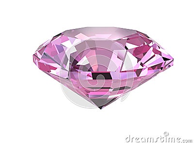 Pink diamond on white background Stock Photo