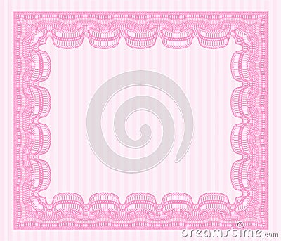 Pink Diploma or certificate template. Money Pattern. Complex background. Customizable, Easy to edit and change colors Vector Illustration