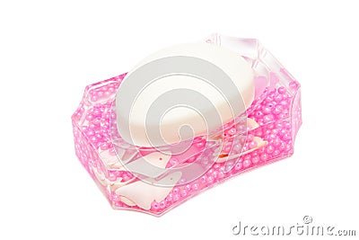 Pink dish soap Stock Photo