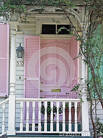Pink door Stock Photo