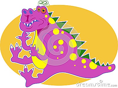 Pink Dragon Vector Illustration