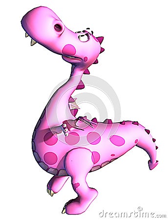 Pink dragon baby dino Stock Photo