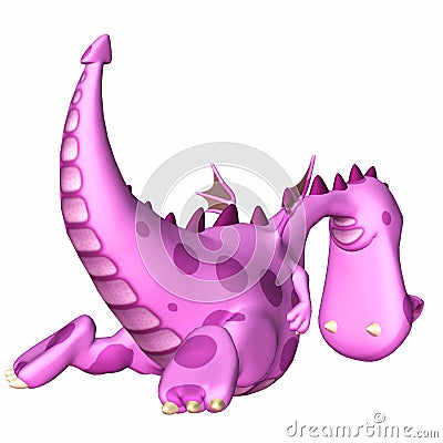 Pink Dragon Cartoon Stock Photo