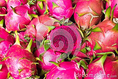 Pink Dragon fruit Stock Photo