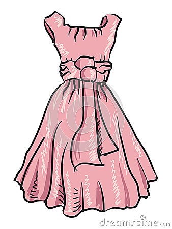 Pink dress Vector Illustration