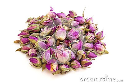 Pink dried rosebuds Stock Photo