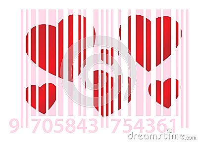 Pink ean and hearts Vector Illustration