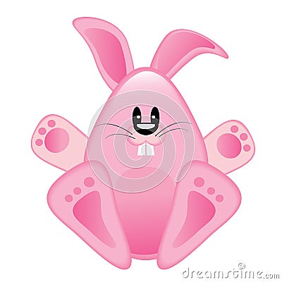 Pink Easter bunny Vector Illustration