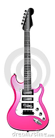 Pink Electric Guitar Illustration Stock Photo