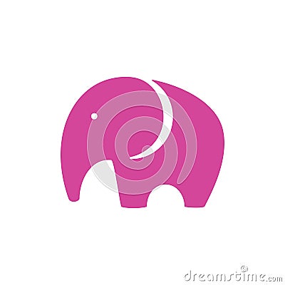 Pink Elephant Icon Vector Illustration