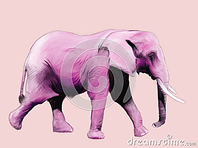 Pink Elephant Painting Stock Photo