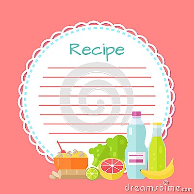 Pink Empty Cookbook, Clean Recipe List Vector Vector Illustration