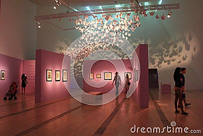 Pink exhibition at ArtScience Museum Singapore Editorial Stock Photo