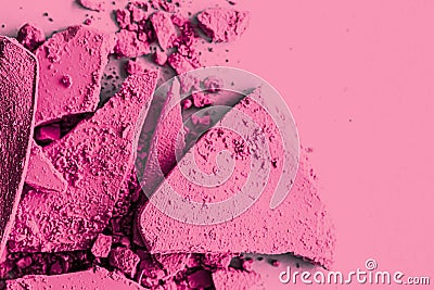 Pink eye shadow powder as makeup palette closeup, crushed cosmetics and beauty texture Stock Photo