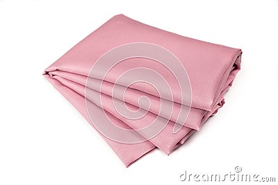 Pink fabric folded isolated. Stock Photo
