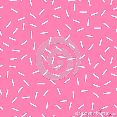 Pink fabric print pattern - seamless vector dashes Vector Illustration