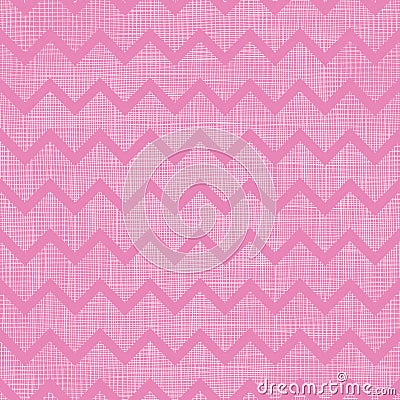 Pink fabric textured chevron stripes seamless pattern background Vector Illustration