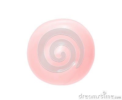 Pink face cream drop blob swirl isolated on white background. Beauty serum gel, skincare lotion circle sample Stock Photo