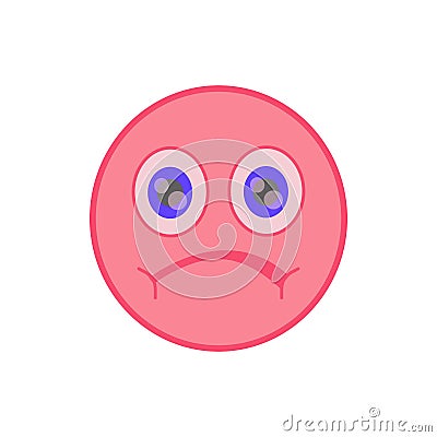 pink face dissapointed Vector Illustration